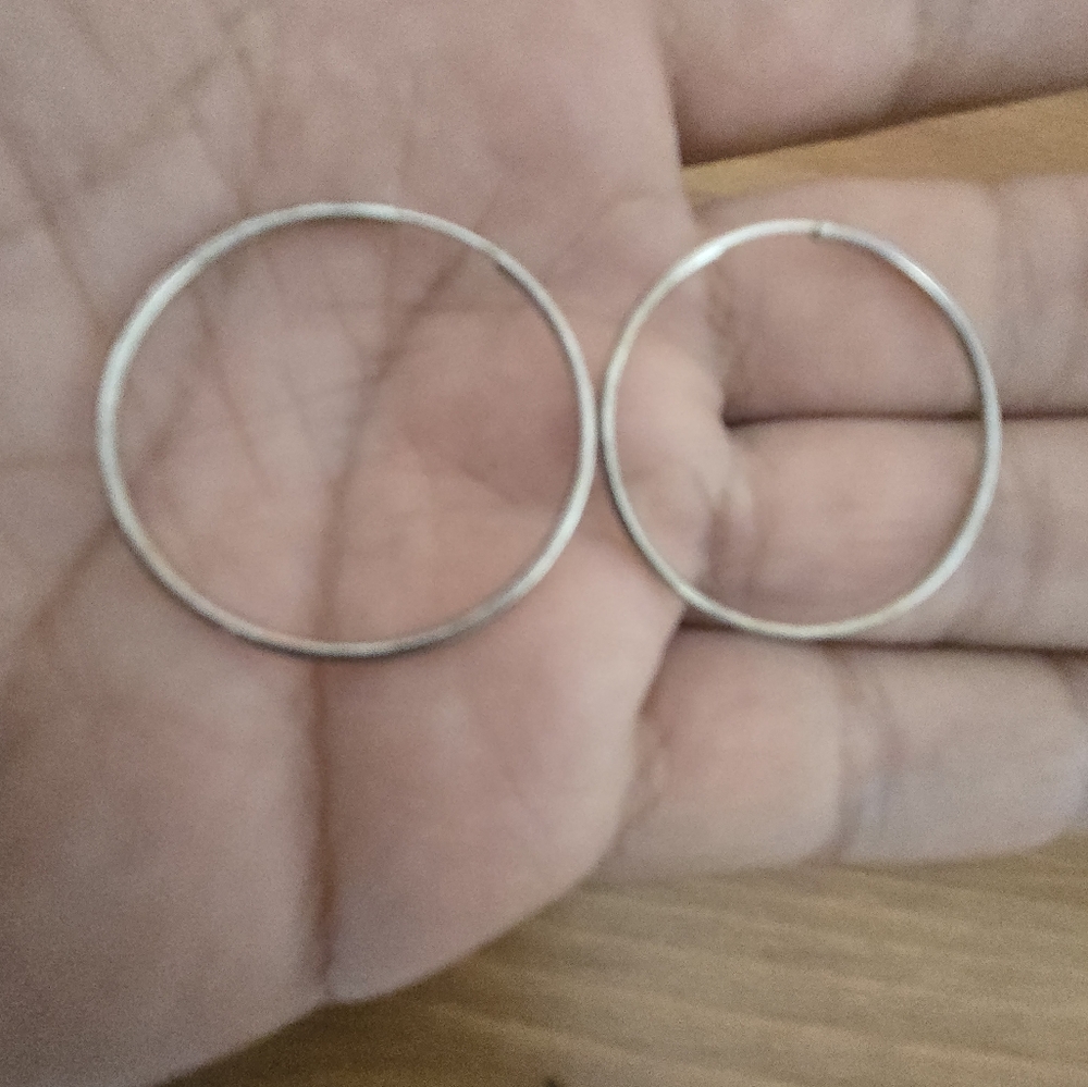 Elegant Silver Sterling 925  Hoop Earrings